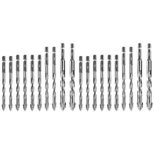 20Pcs New Four-Flute Sawtooth Eccentric Drill Bit Size 5/6/8/10/12mm,for Wood Marble Metal Glass Ceramic Wall Tiles A