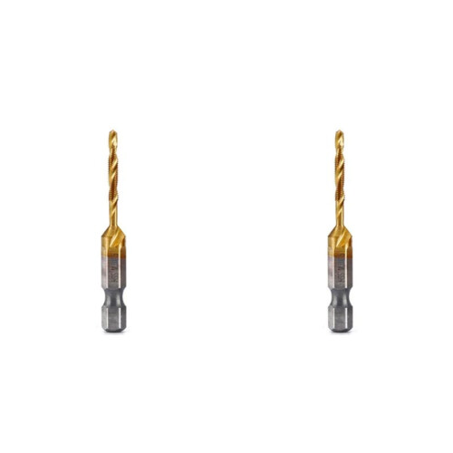 2pcs M3x0.5mm Hex Shank Titanium Plated HSS Screw Thread Metric Tap Drill Bits Screw Machine Compound Tap