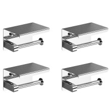 4X SUS 304 Stainless Steel Toilet Paper Holder with Phone Shelf, Bathroom Tissue Holder Toilet Paper Roll Holder