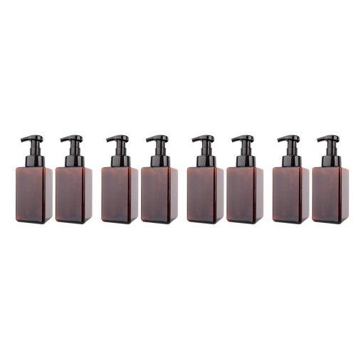 8 Pack Foaming Soap Dispenser 15Oz Refillable Foam Liquid Hand Soap Empty Plastic Pump Bottle Container - Brown 450Ml 1