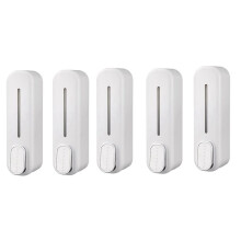 5X Soap Dispenser Wall Mount, 350Ml Hand Liquid Shampoo Shower Gel Dispenser for Bathroom Kitchen Office White