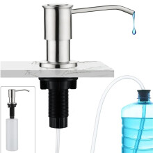 Kitchen Soap Dispenser Chrome Countertop Soap Dispenser for Kitchen Sink, Built in Sink Soap Dispenser for Bathroom