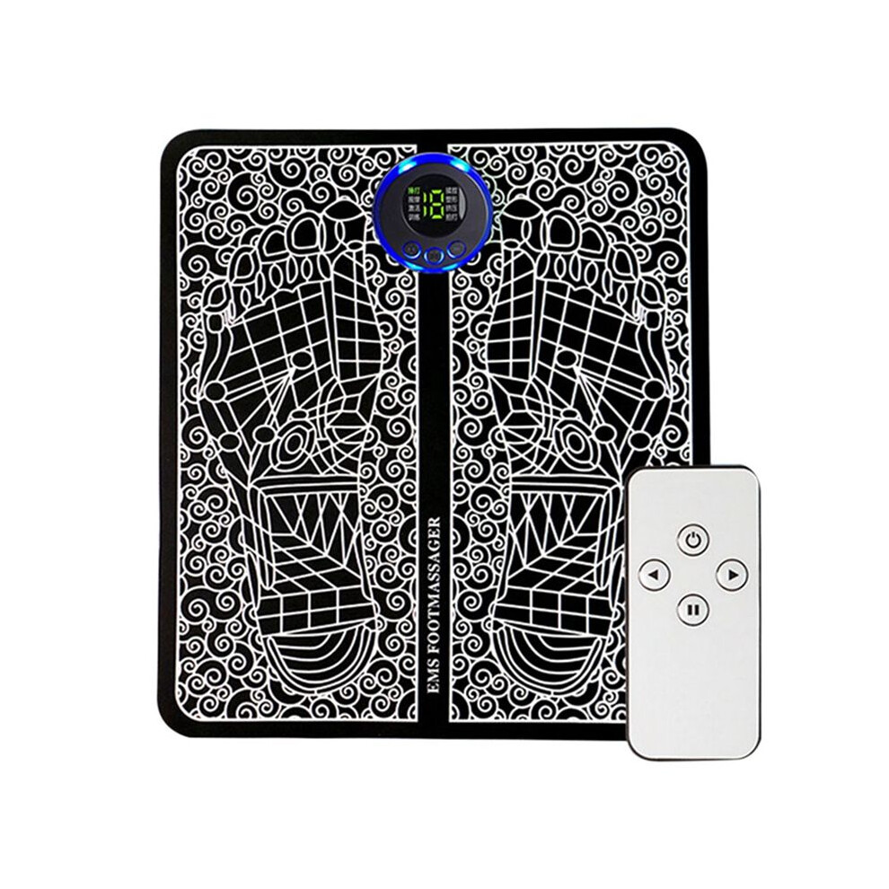 Tauoh Massage Pad 8 Modes Foot Circulation Massager Rechargeable Leg Muscle Stimulator Remote Control For Relax Feet And Legs