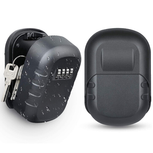 Key Lock Box Wall Mount 4 Digit Combination  Key Storage Lock Box, Large Capacity Security Combo Lockbox