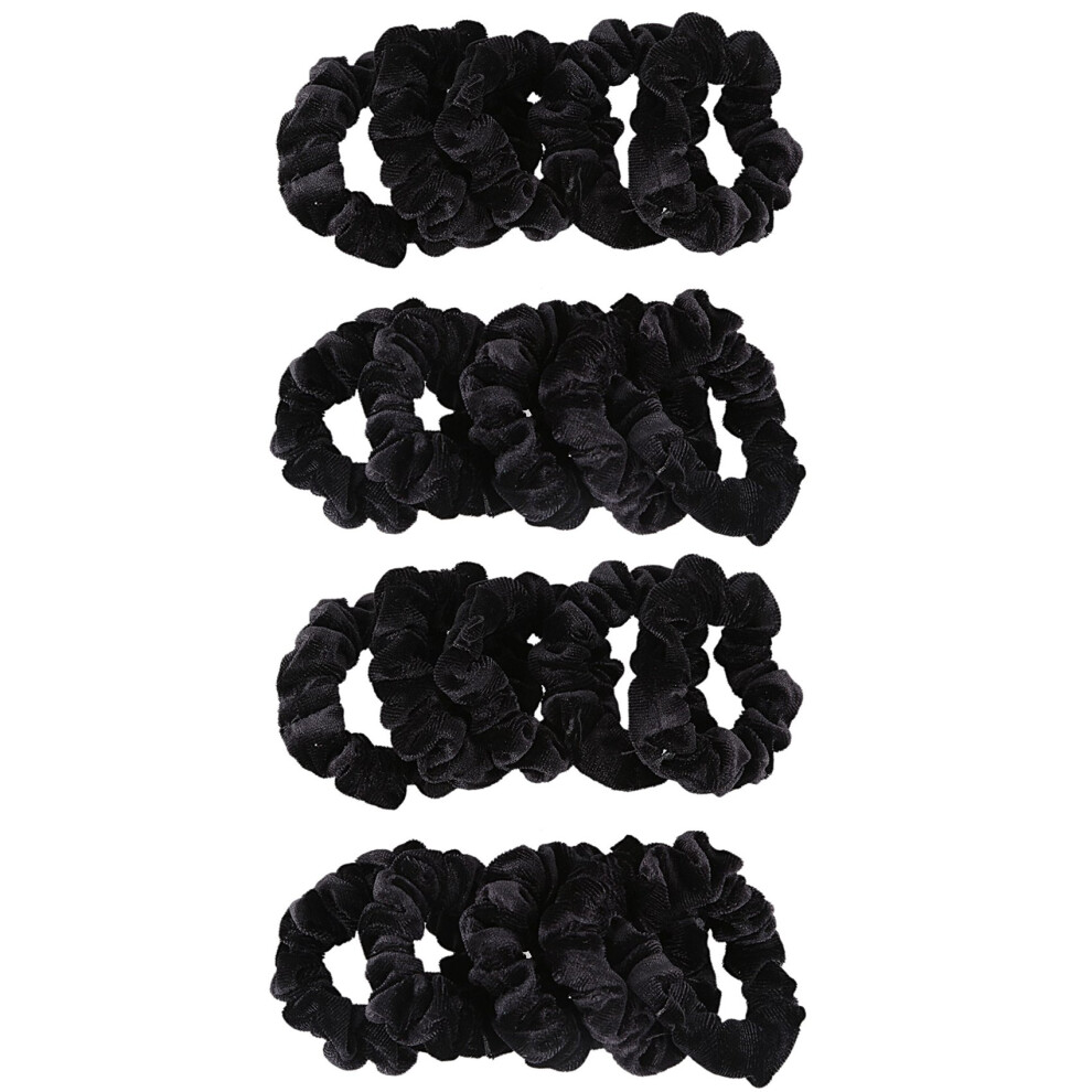 20 Pack Velvet Scrunchie Hair Elastics Hair Bobbles Hair Bands Black Typecat