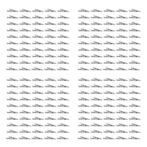 200 Pcs Silver Tone Metal Alligator Clip Crocodile Clamps 1
