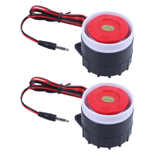 2X  Sirene Alarme Cablee pour le Systeme D'alarme de Securite A Domicile 120DB 12V
