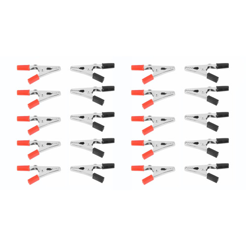 20 Pcs 50mm Plastic Handle Test Probe Metal Alligator Clips