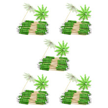 200X Grüne Kokosnuss Baum Zahnstocher Papier Schirme Zahnstocher Handgefertigte Cocktail Sonnenschirm Stöcke für Cocktail Dekorationen