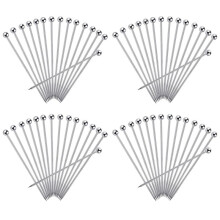 60 Stück Cocktail Picks, 4 Zoll Wiederverwendbare Edelstahl Martini Picks Cocktail Zahnstocher für Oliven Vorspeisen Sandwich
