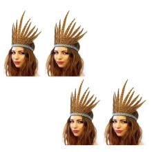 4X Feather Hair Band Tiara Bohemian Indian Gypsy Dance Show Headband Accessories National Style