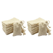 60 Pcs Natural Sisal Soap Bag Exfoliating Soap Saver Pouch Holder