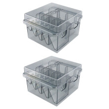 2X Grid Base Storage Box for 8Pcs Hair Clipper Trimmer Limit Comb Guide Comb Barber Tool for Guide Combs