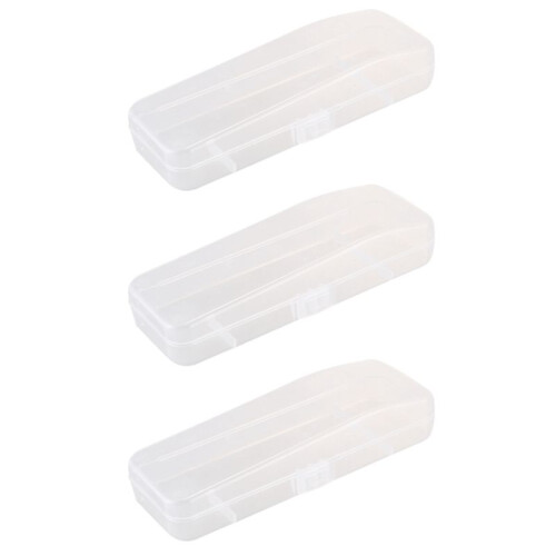 3 Pcs Travel Double   Storage Box Men Shaver Case  Accessories Transparent  Holder