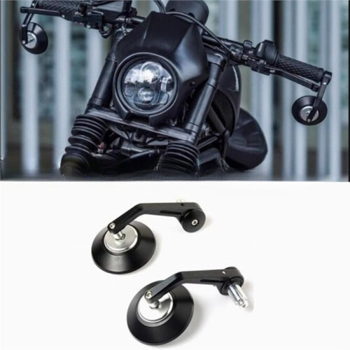 1Pair 7/8" 22mm Universal Motorcycle Round Side Mirror for Cafe Racer 1