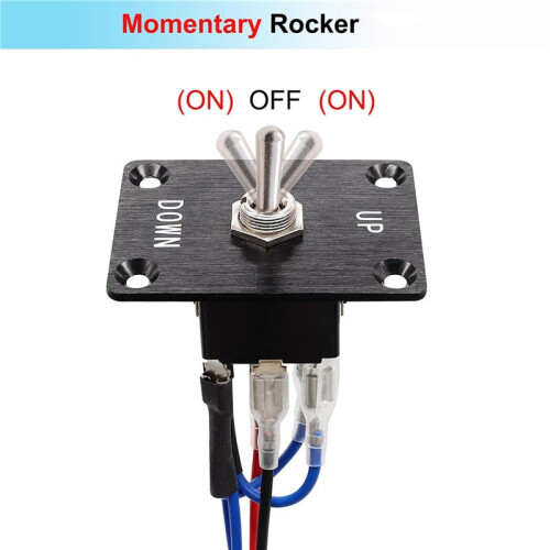 4X Rocker Toggle Switches Momentary 6 Pin 3 Position ()-Off-()/Down Polarity Reverse  with Panel 1