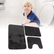 Set di 3 tappetini a forma di U antiscivolo nero