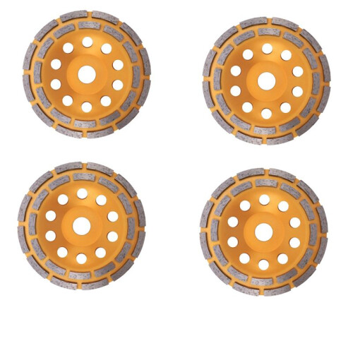 4pcs 150mm 7 Inch Diamond 2 Row Segment Grinding Wheel Sanding Disc Sander Grinder Cup Abrasive Tools 22mm Hole