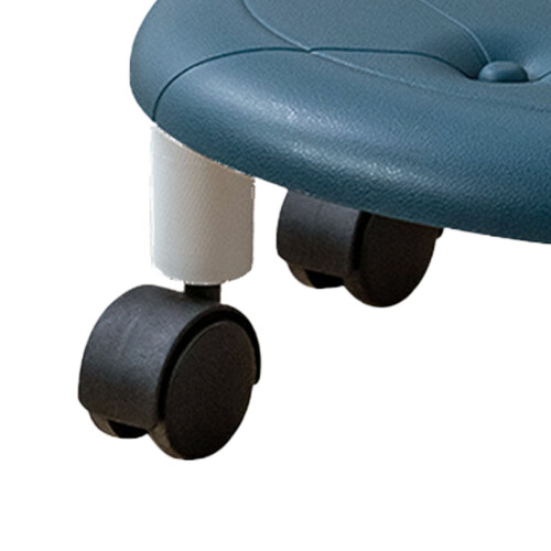 Niedriger Rollhocker Blau Kunstleder Räder 2