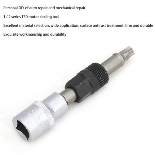2X T50 Alternator Pulley Socket Bit with 33 Teeth Tool Alternator Pulley Center Bolt Remover Socket 1