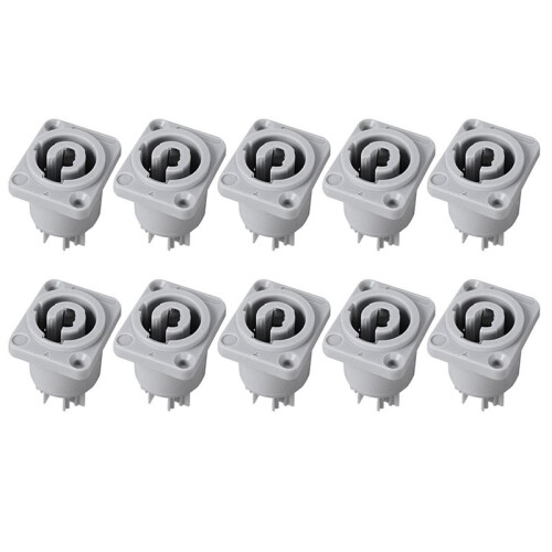 50PCS Powercon Connector 3 Pins 20A 250V Power Speaker Panel Socket Female for LED Screen Stage Lighting,Grey 2