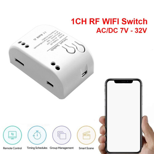 3X 1CH RF  7-32V AC  WIFI Tuya Remote Control 433 Light  10A Rele Relay Self-Locking Interlock Inching 2