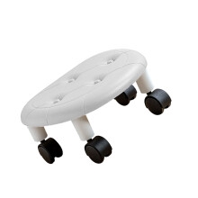 Taburete rodante bajo PU 33.5x15x26cm Blanco 690g