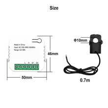 2X Tuya  Life WiFi Energimätare 80A med Strömtransformatorklämma KWh Power Monitor Elstatistik 110V 230V