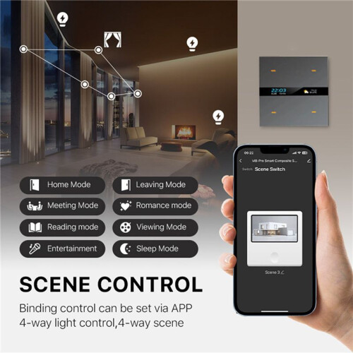 2X Tuya Zigbee  Scene  Lighting  Control Scene Control  Panel  Socket 485 86 Box A 2