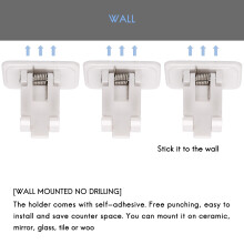 Rod Holder Pipe Clamp Wall Mount with Self Adhesive No Drilling for Shower Curtain Tube in Home,Kitchen,Garage Storage