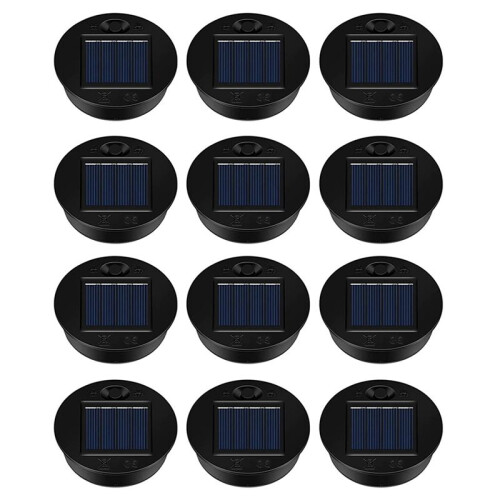48 Pack Replacement Solar Light Parts Solar Light Replacement Tops Waterproof LED Solar Panel Lantern Lid Light Outdoor 2