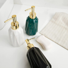 Keramik Seifenspender 10 Oz Handseifenspender mit Pumpe NachfüLlbare FlüSsige SpüLmittel und Lotion für Badezimmer (Weiß)