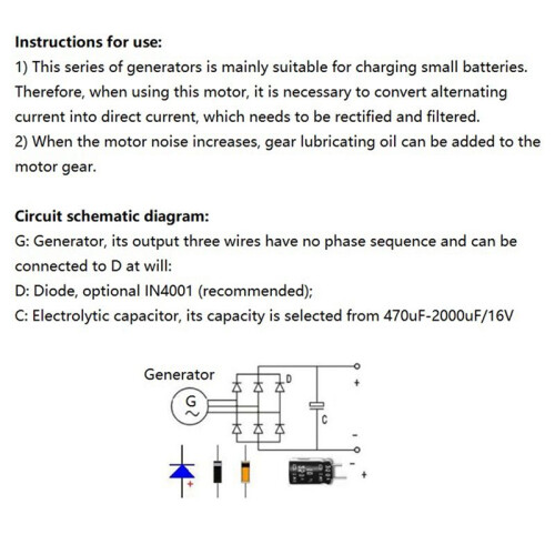 2X Wind Power Hand Cranked Generator Motor Three Phase AC Micro-Brushless 3-24V Micro-Hydraulic 2