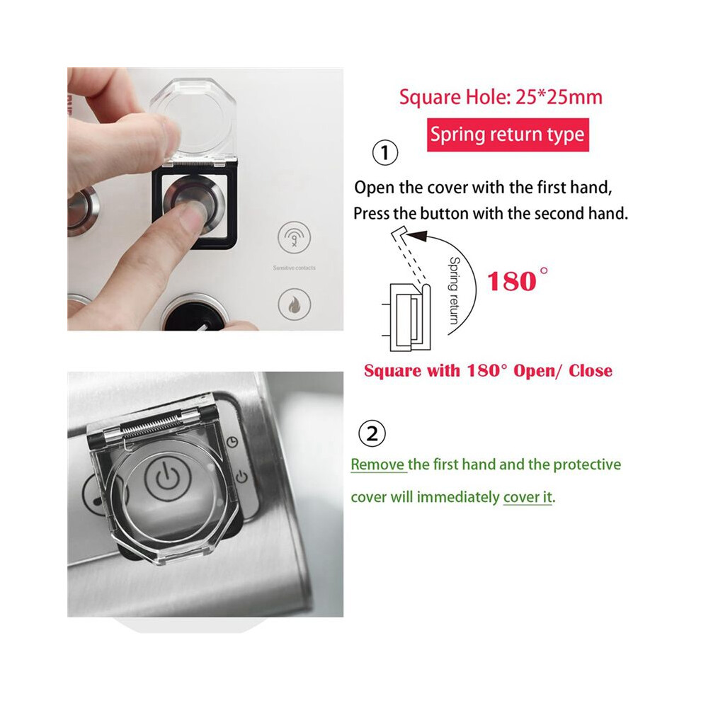 12X Power Push Button Cover,Waterproof And Collision Resistant, Dustproof Safety Protector For 25Mm Hole A 4713060574867