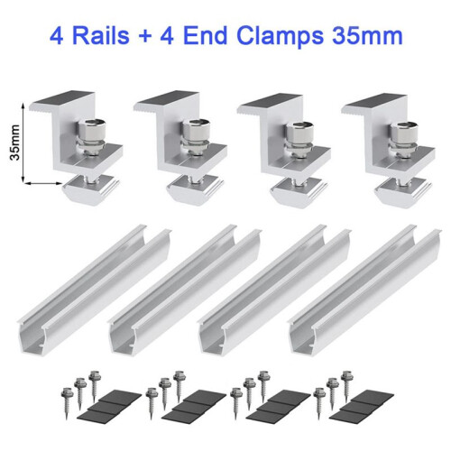 24X Solar Panel Mount Bracket Photovoltaic Panel Rail Solar Panel Mount Fastening Module with Mid 35mm 2