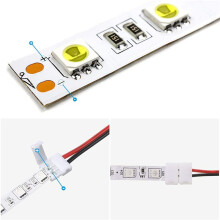 240Pcs 8mm 2 Pin LED Strip Light Connector for 8 mm Wide Flexible SMD 3528 2835 Single Color LED Strip Lights Solderless