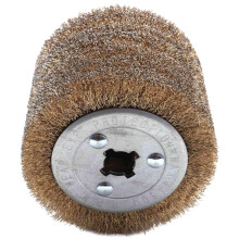 2x Wire Brush Wheel 0.3mm/0.15mm Wood Open Paint Polishing Deburring Wheel for Electric Striping Machine