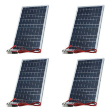 4X Kit de Panneau Solaire 12 V Complet Générateur de Cellules Solaires Rechargeables Extérieures Portables de Puissance 30 W pour la Maison