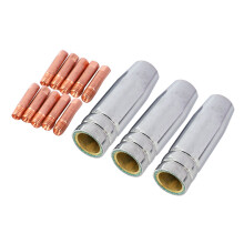 26Pc Torcia Di Saldatura Mig Mig Aircooled MB 15AK Puntale Di Contatto Ugello Per Gas 0.8mm Shield Shroud Tip Kit