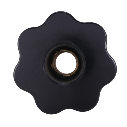 2X M10 10mm Dia Thread Black Plastic Star  Clamping Knob Grip 2