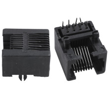 100Pcs RJ45 8P8C Jack de Prise de PCB de Reseau pour Internet de L'Ordinateur Noir