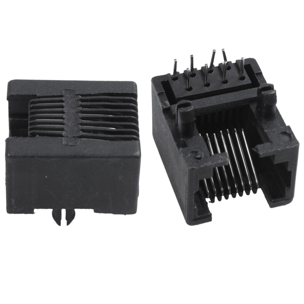 100Pcs Rj45 8P8c Computer Internet Network Pcb Jack Socket Black 4711147591776