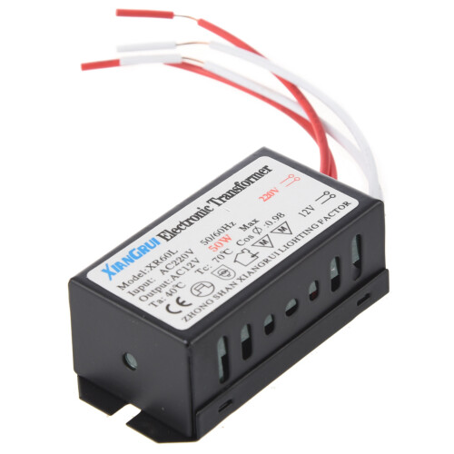 2X 200-250V A 12V Luce Alogena Trasformatore Elettronico 50W 2