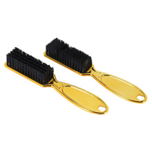 Fade Brush Comb Scissors Cleaning Brush Barber Shop Skin Fade Vintage Oil Shape Carving Cleaning Brush Gold 2PC