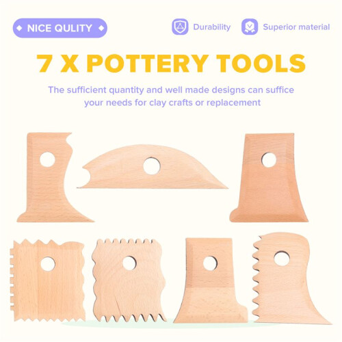 7 Pieces Pottery Tools Pottery Foot Shaper Tools Pottery Trimming Tools Pottery Profile Rib Bundle Foot Shaper 1