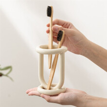 Ceramic Toothbrush Holder Bathroom Shelving Toothpaste Holder Storage Rack Bathroom Product Shelf Desktop Storage Holder B