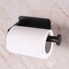 Toilet Paper Holder Self Adhesive Kitchen Washroom Adhesive Toilet Roll Holder No Drilling for Bathroom Stick  Wall Stainless Steel Brushed - Black