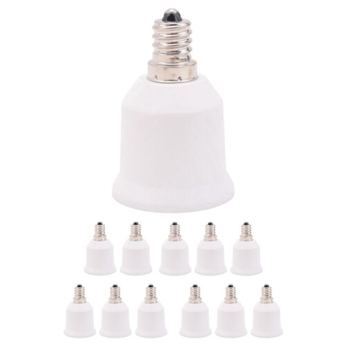 48-Pack E12 Naar E26-Adapter E12-Lampfitting Naar Middelgrote Voet E26 E27-Converterlampfittingadapter Kroonluchterfitting