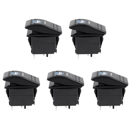 5X  Light Horn Pattern LED 12V/20A 24V/10A 5-Pin Rocker Toggle  Car Boat