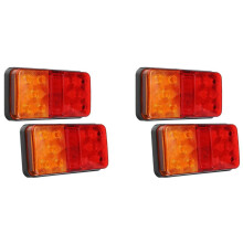 4Pcs 12V 10LED Waterproof Truck Trailer Truck Tail Light Car Turn Signal Brake Rear Stop Lamp Boat RV  Indicator